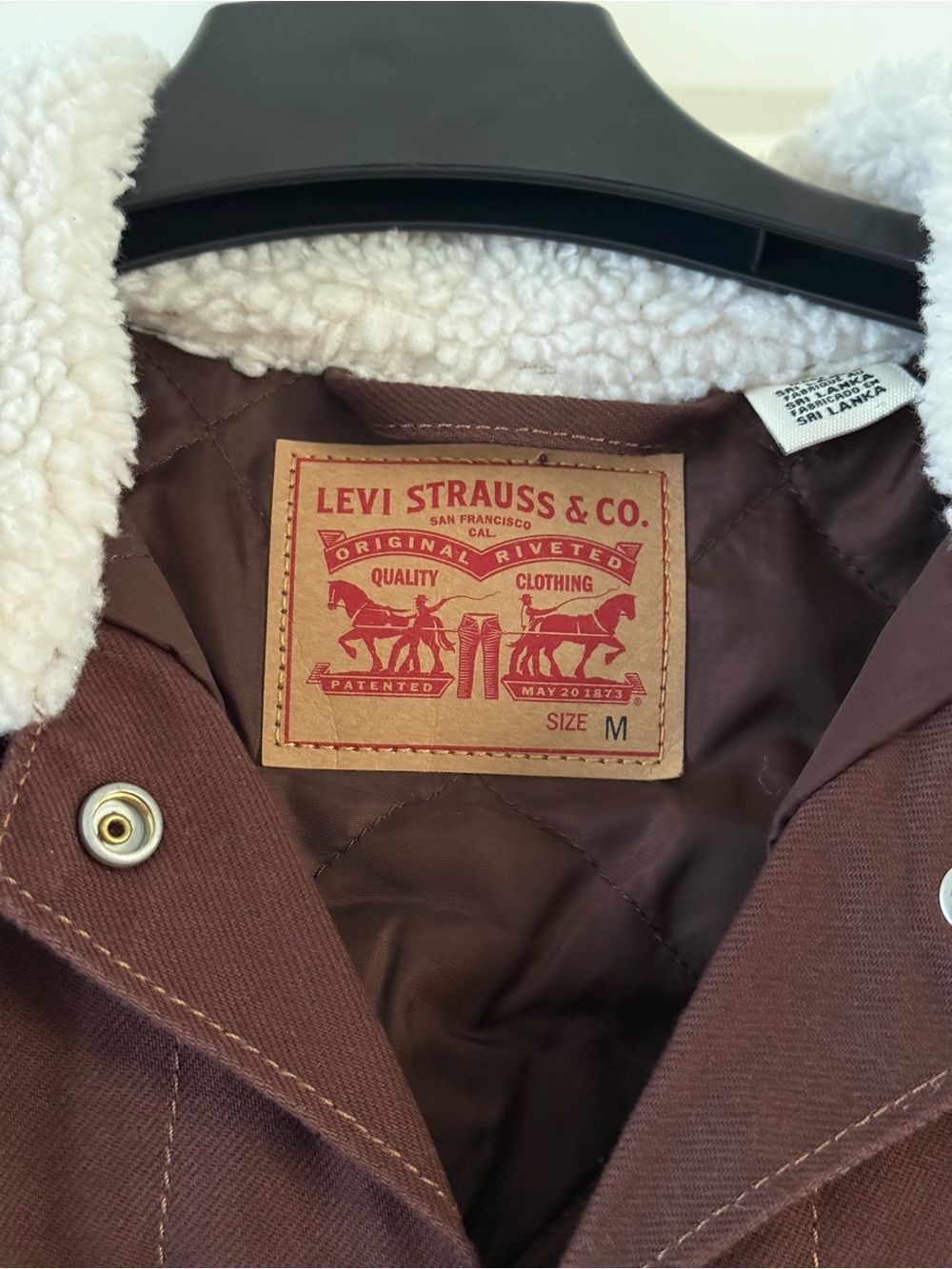 Levi's Women's Brown Sherpa Collar Cropped Jacket - Picture 3 of 5
